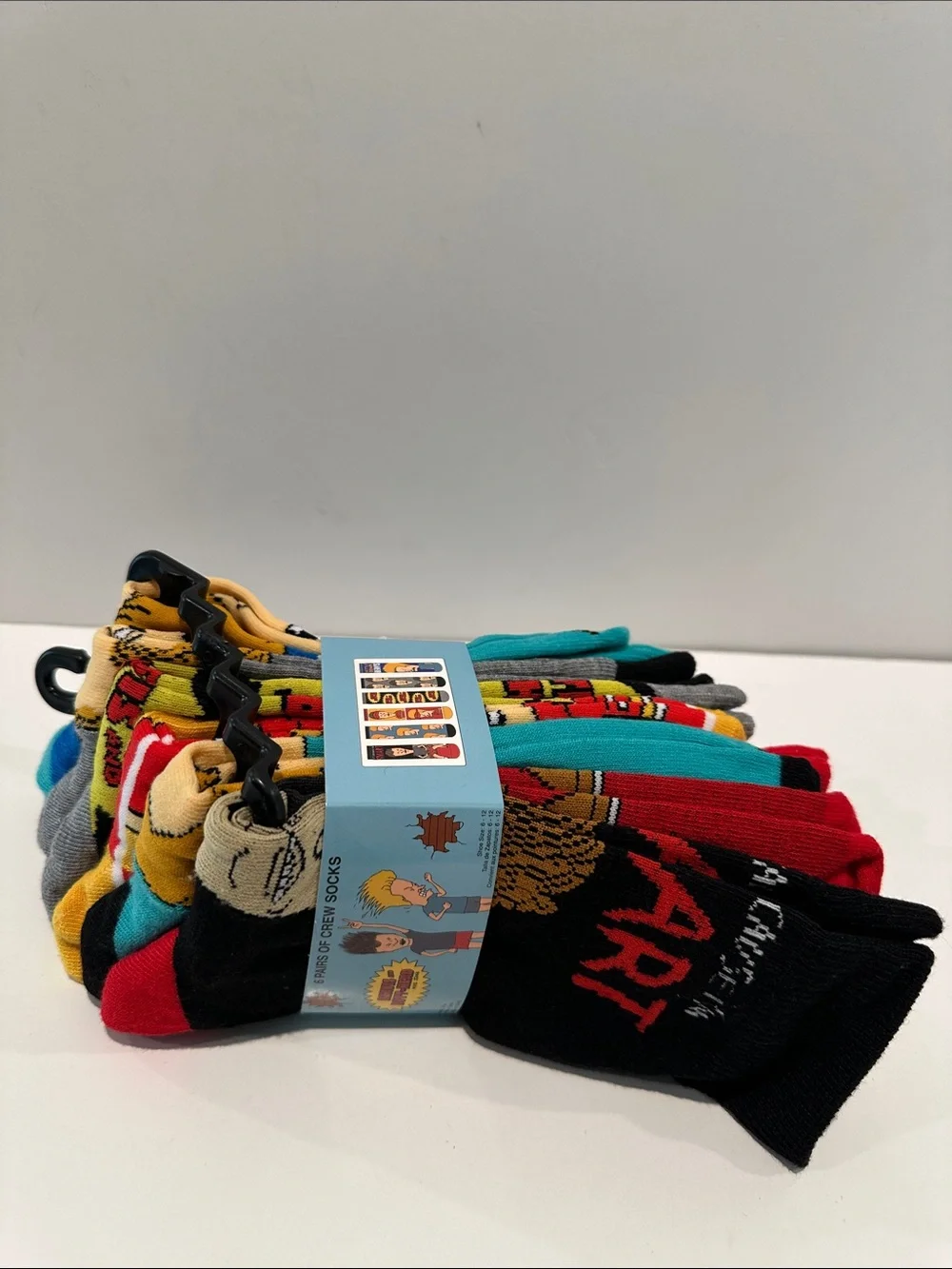 NWT Beavis & Butt Head (6) Pairs Men’s Crew Socks. Fits Shoe size 6-12
